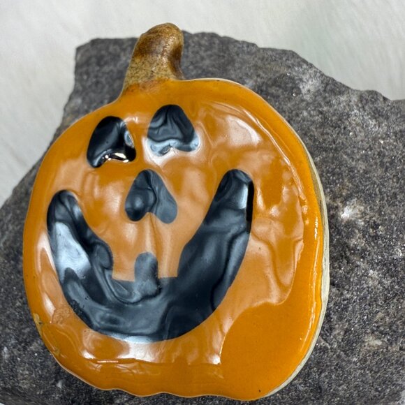 Ceramic Pumpkin Brooch Halloween Cookie Cute - Picture 3 of 5